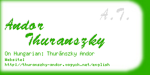andor thuranszky business card